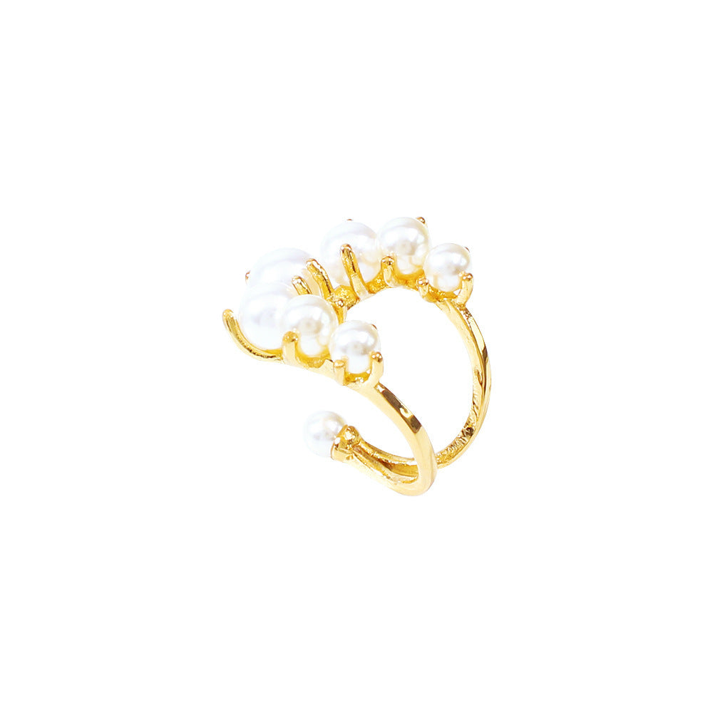 Geometric Pearl Pave Ring • Bold Fashion Statement for Women