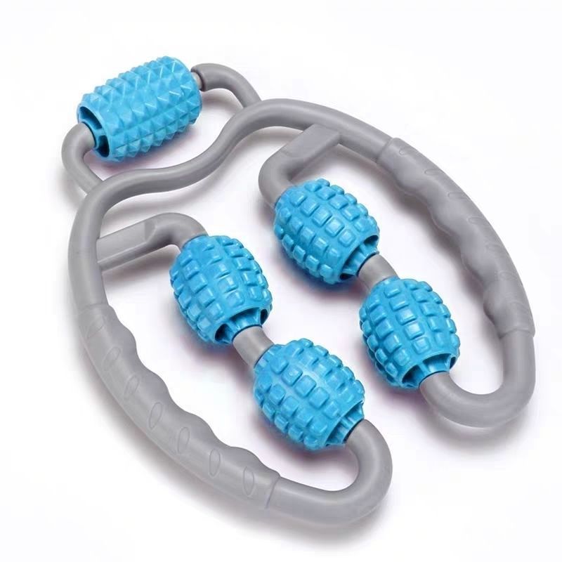 U-Shape Trigger Point Massage Roller • 4-Wheel Full-Body Muscle Relief Tool