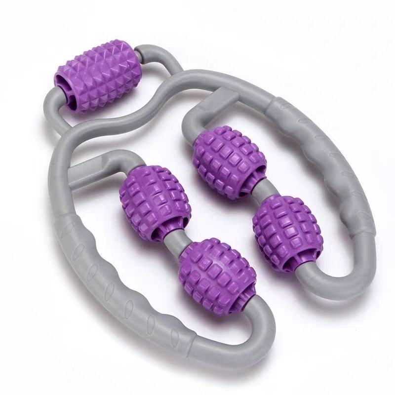 U-Shape Trigger Point Massage Roller • 4-Wheel Full-Body Muscle Relief Tool