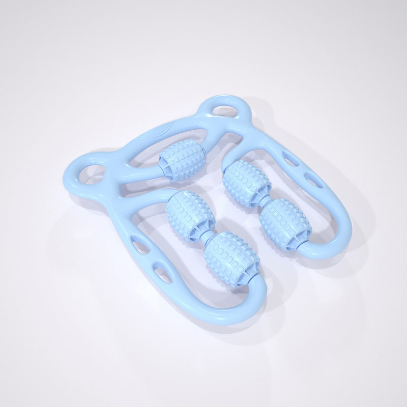 U-Shape Trigger Point Massage Roller • 4-Wheel Full-Body Muscle Relief Tool