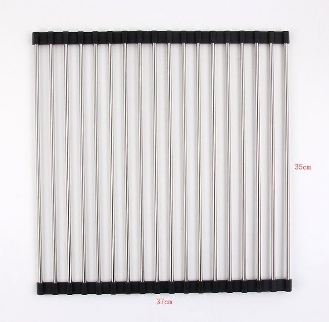 Stainless Steel Folding Kitchen Sink Rack • Space-Saving Dish Drying Tray