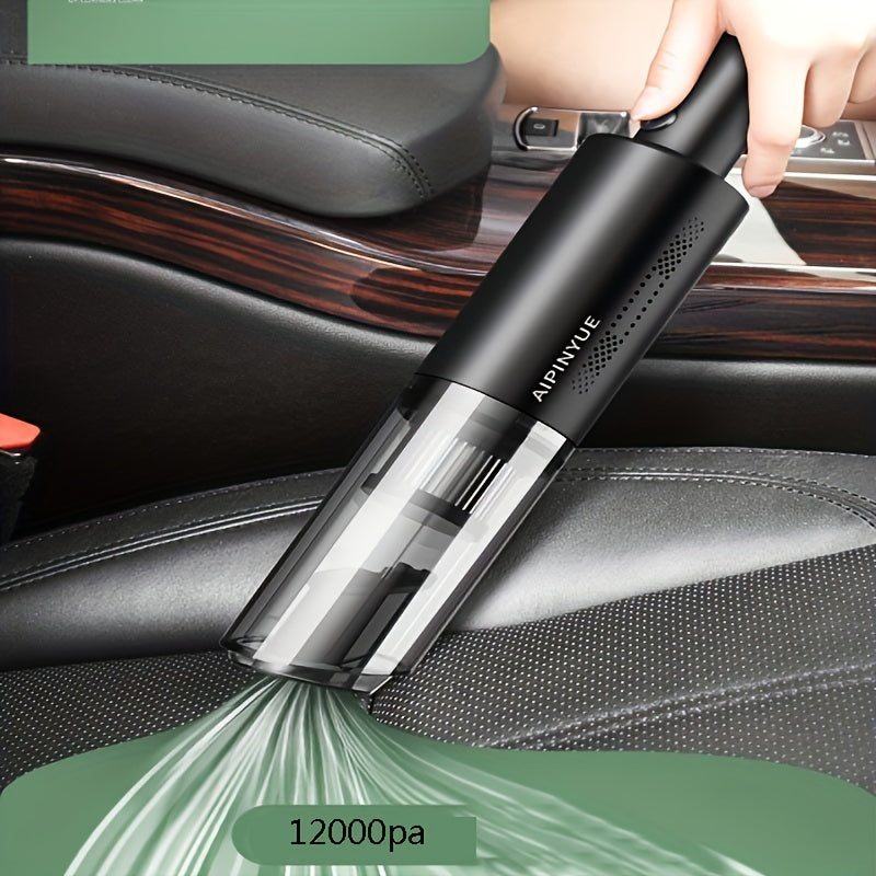 Home Car Vacuum Cleaner, 120W 12000Pa Rechargeable Handheld Black Wired Charging Multi-function Cleaning Accessories For Car Interior Home