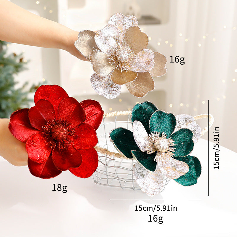 Christmas Flower Ornaments Set • Elegant Floral Tree Decorations for Holiday Cheer