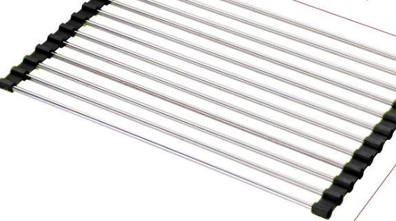 Stainless Steel Folding Kitchen Sink Rack • Space-Saving Dish Drying Tray