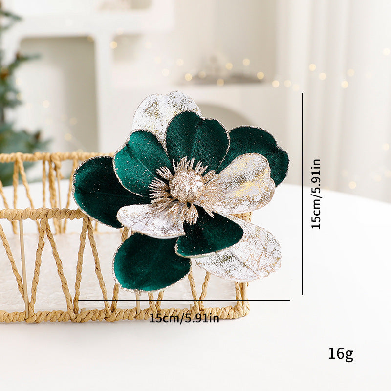 Christmas Flower Ornaments Set • Elegant Floral Tree Decorations for Holiday Cheer