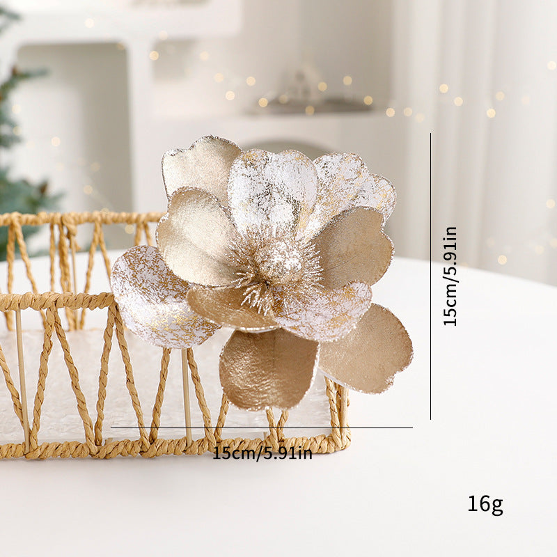 Christmas Flower Ornaments Set • Elegant Floral Tree Decorations for Holiday Cheer