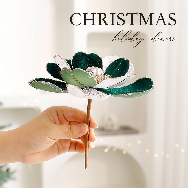 Christmas Flower Ornaments Set • Elegant Floral Tree Decorations for Holiday Cheer